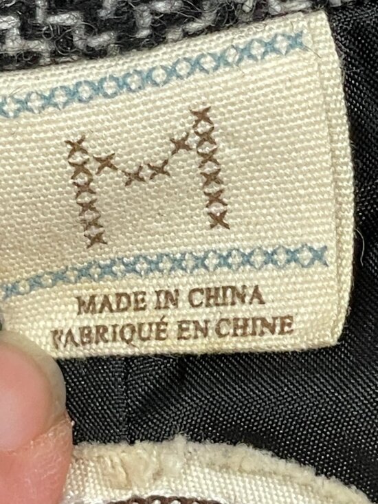 Nick & Mo Wool Blend Herringbone Blazer Jacket Grey Black Tweed Poetcore M - Picture 12 of 14